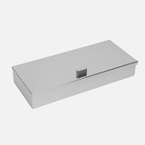 Caixa De Inox Baixa Com Tampa e Puxador 12x29x04