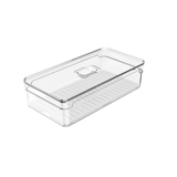 Organizador de Geladeira com Tampa Clear Fresh mais Bandeja de Drenagem