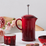 Prensa Francesa Cafeteira de Cerâmica Premium 1 Litro Le Creuset Vermelho Cerise