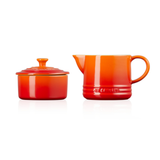 Set Creme e Acucar de Ceramica Premium Le Creuset Laranja Flame