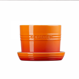 Vaso para Ervas e Flores com Bandeja 14cm Le Creuset Laranja Flame