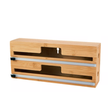 Organizador Porta Rolos para Gavetas com Cortador Eco Bambu 33,5x15x8cm