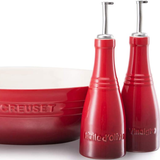 Set Azeite e Vinagre de Cerâmica Premium Le Creuset Vermelho Cerise