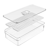 Organizador de Geladeira com Tampa Clear Fresh mais Bandeja de Drenagem