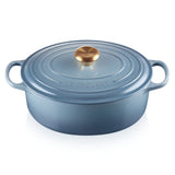 Panela Ferro Fundido Oval 31 cm Le Creuset Signature Azul Chambray
