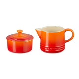 Set Creme e Acucar de Ceramica Premium Le Creuset Laranja Flame